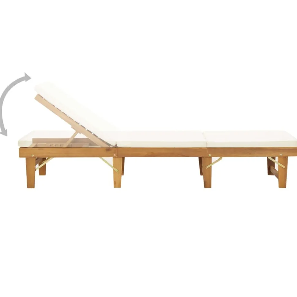 MAISON EXCLUSIVE - Chaise longue pliante avec coussin bois d'acacia solide