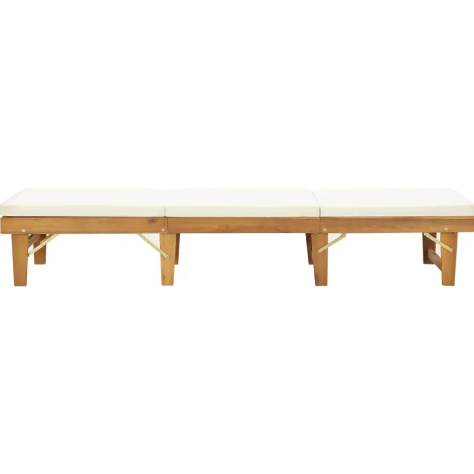 MAISON EXCLUSIVE - Chaise longue pliante avec coussin bois d'acacia solide
