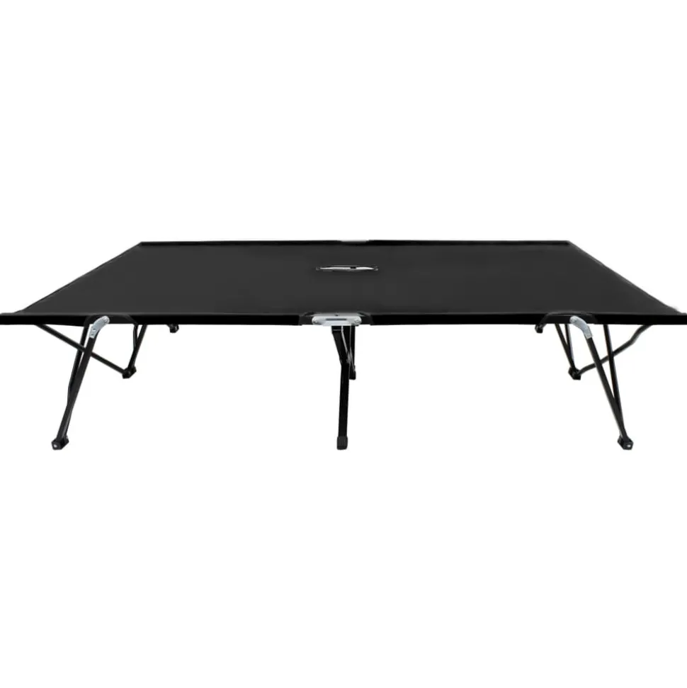 MAISON EXCLUSIVE - Chaise longue pliable 2 places noir acier