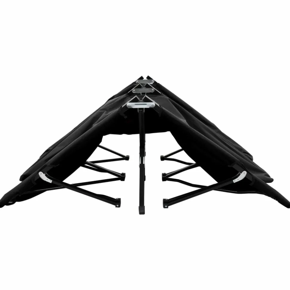 MAISON EXCLUSIVE - Chaise longue pliable 2 places noir acier