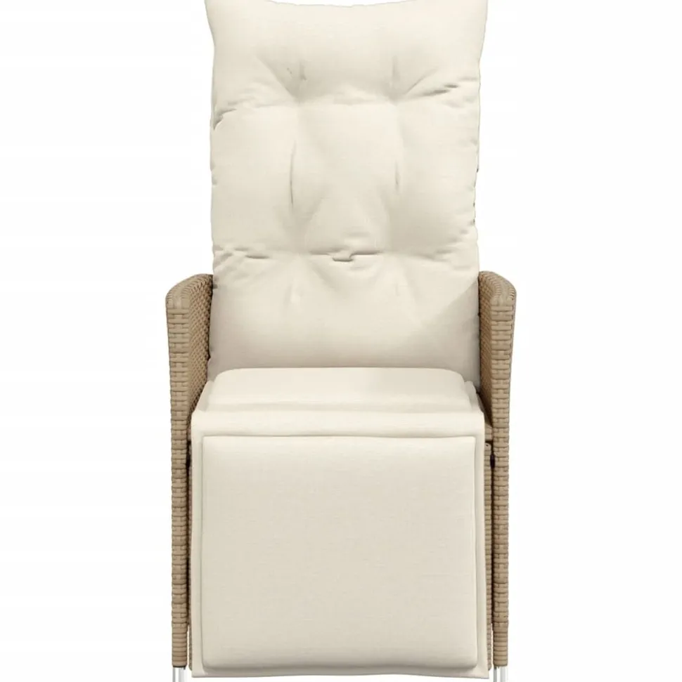 MAISON EXCLUSIVE - Chaise inclinable de jardin avec coussins beige résine tressée