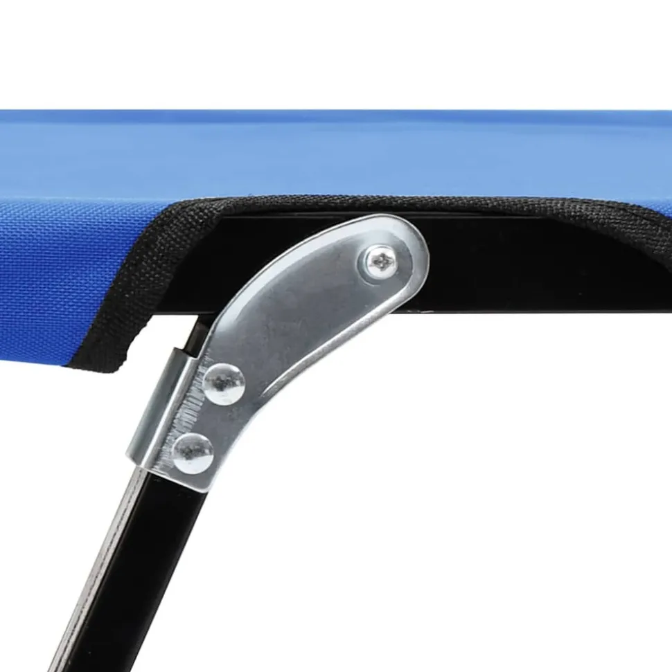 MAISON EXCLUSIVE - Chaise longue pliable 2 places bleu acier