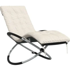 MAISON EXCLUSIVE - Chaise longue géométrique avec coussin noir et gris acier