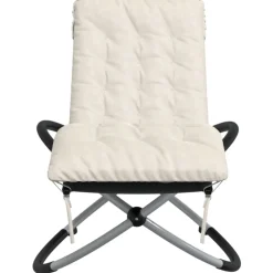 MAISON EXCLUSIVE - Chaise longue géométrique avec coussin noir et gris acier