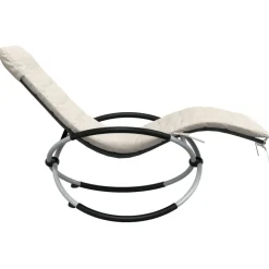 MAISON EXCLUSIVE - Chaise longue géométrique avec coussin noir et gris acier
