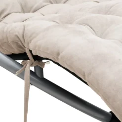MAISON EXCLUSIVE - Chaise longue géométrique avec coussin noir et gris acier