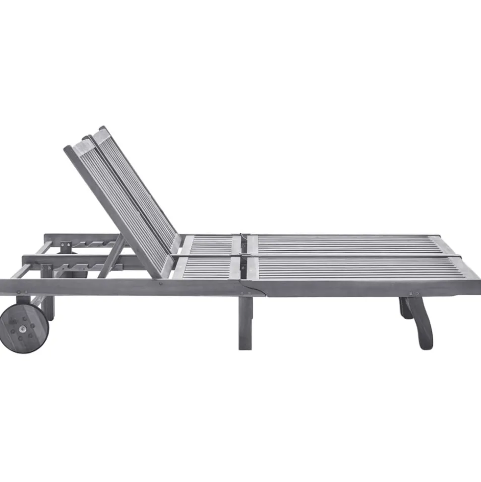 MAISON EXCLUSIVE - Chaise longue de jardin 2 places avec coussin gris acacia