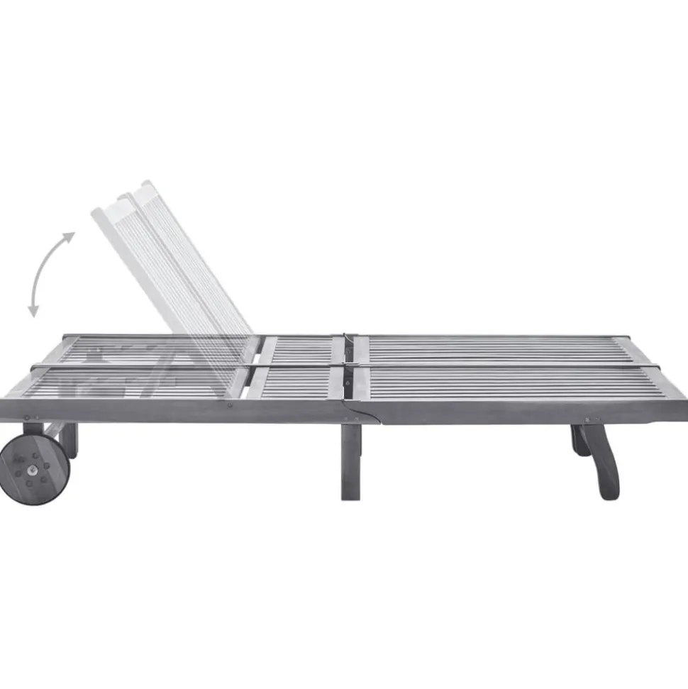 MAISON EXCLUSIVE - Chaise longue de jardin 2 places avec coussin gris acacia