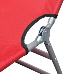 MAISON EXCLUSIVE - Chaise longue avec coussin de tête acier enduit de poudre rouge