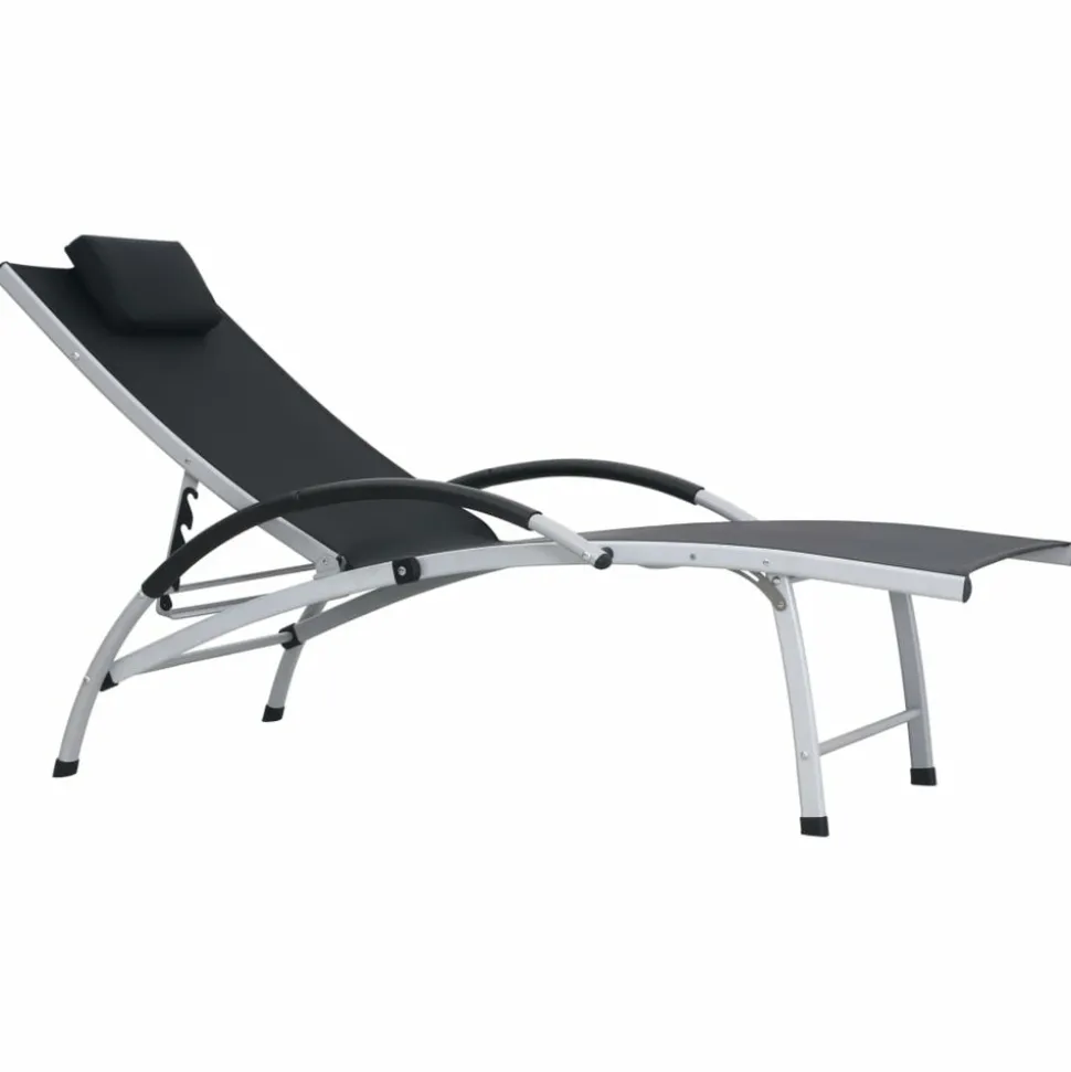 MAISON EXCLUSIVE - Chaise longue aluminium et textilène noir