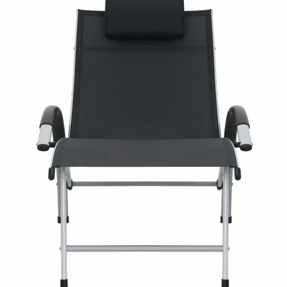 MAISON EXCLUSIVE - Chaise longue aluminium et textilène noir