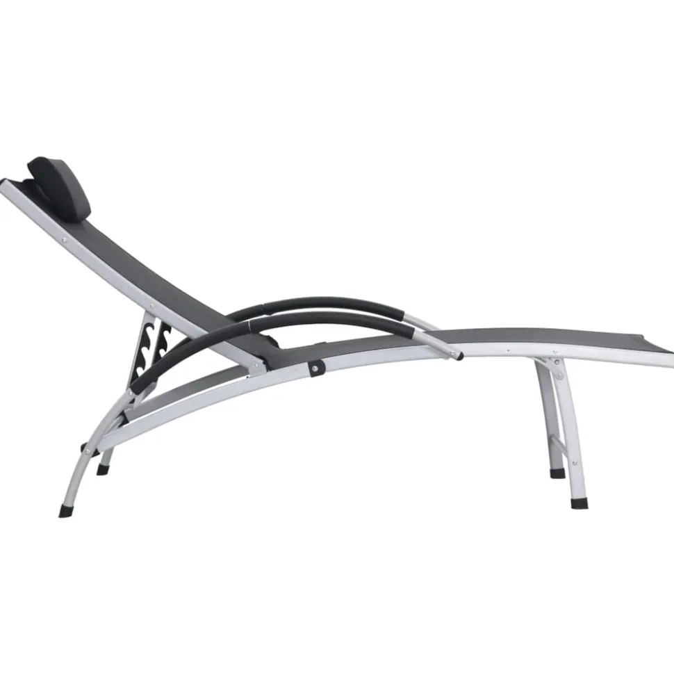 MAISON EXCLUSIVE - Chaise longue aluminium et textilène noir