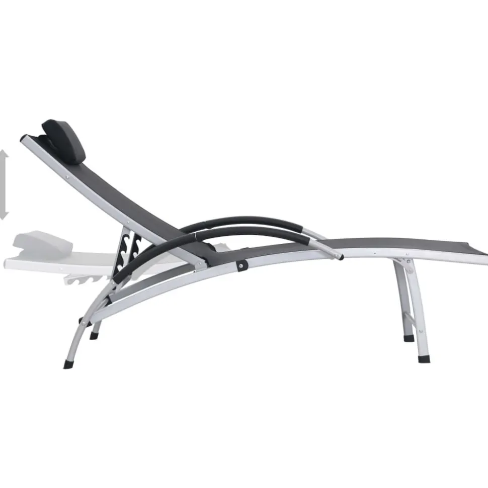 MAISON EXCLUSIVE - Chaise longue aluminium et textilène noir