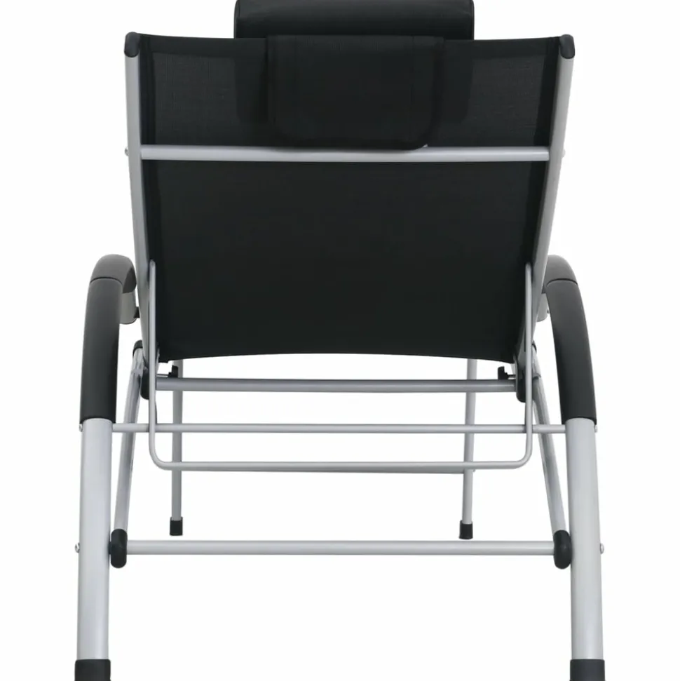 MAISON EXCLUSIVE - Chaise longue aluminium et textilène noir