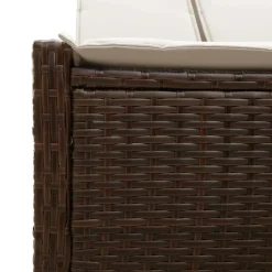 MAISON EXCLUSIVE - Chaise longue double avec coussins marron résine tressée