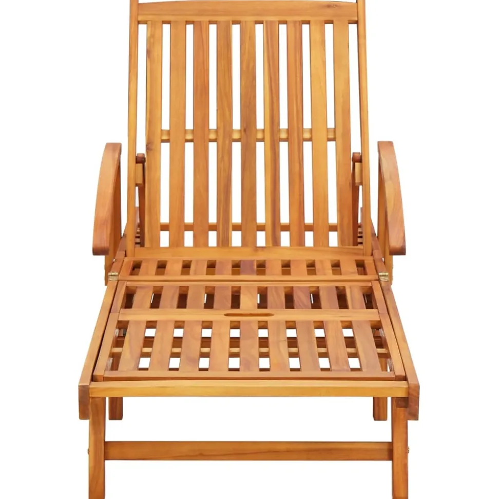 MAISON EXCLUSIVE - Chaise longue de jardin avec coussin bois d'acacia solide