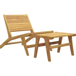 MAISON EXCLUSIVE - Chaise de jardin avec repose-pieds bois de teck solide