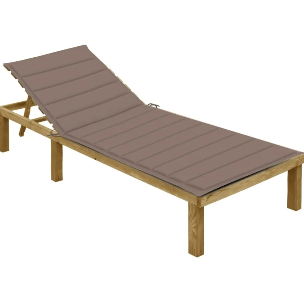 MAISON EXCLUSIVE - Chaise longue avec coussin taupe bois de pin imprégné