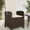 MAISON EXCLUSIVE - Chaise inclinable de jardin avec coussins marron résine tressée
