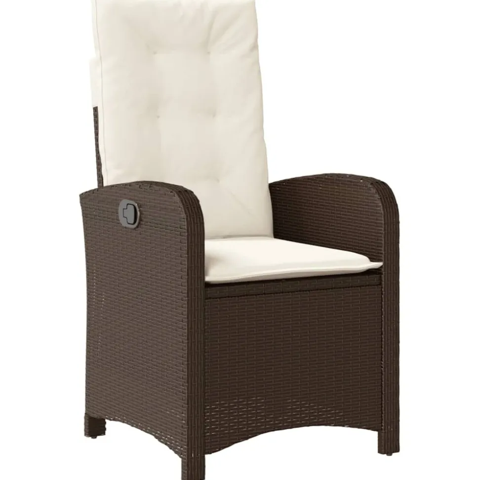 MAISON EXCLUSIVE - Chaise inclinable de jardin avec coussins marron résine tressée