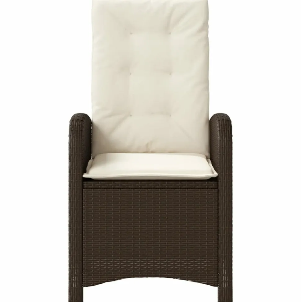 MAISON EXCLUSIVE - Chaise inclinable de jardin avec coussins marron résine tressée