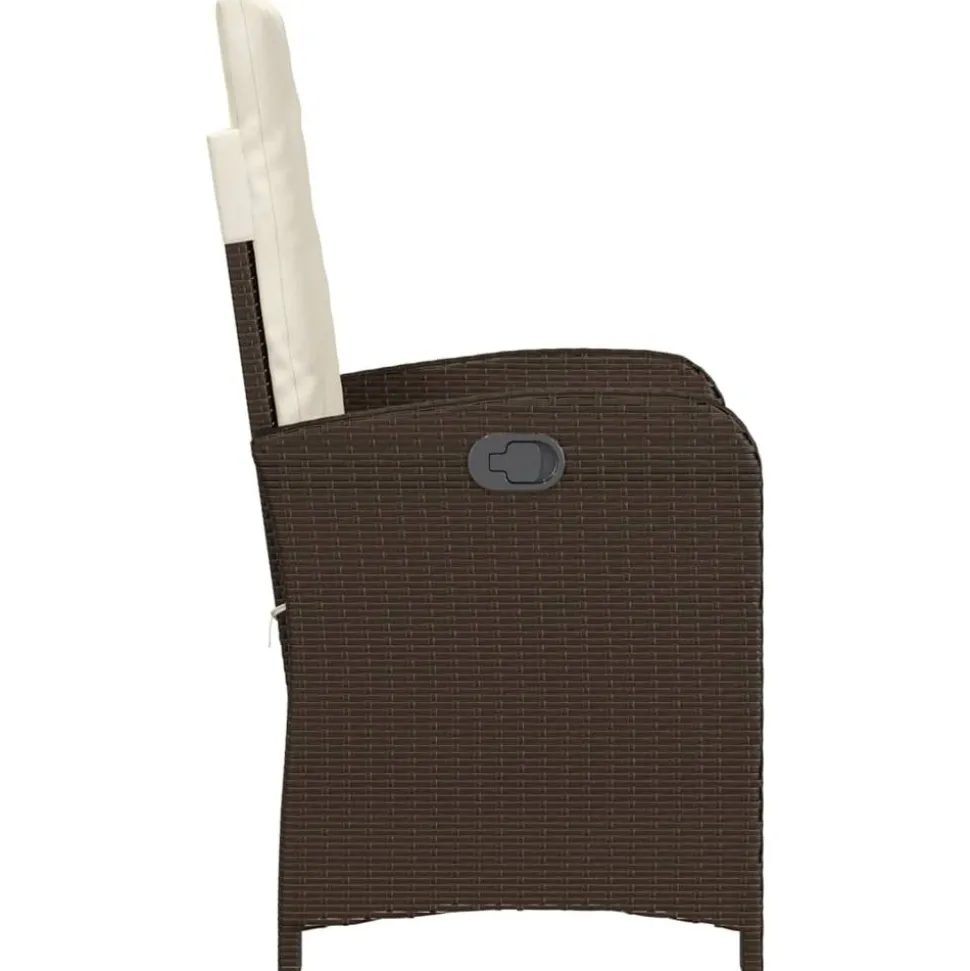 MAISON EXCLUSIVE - Chaise inclinable de jardin avec coussins marron résine tressée