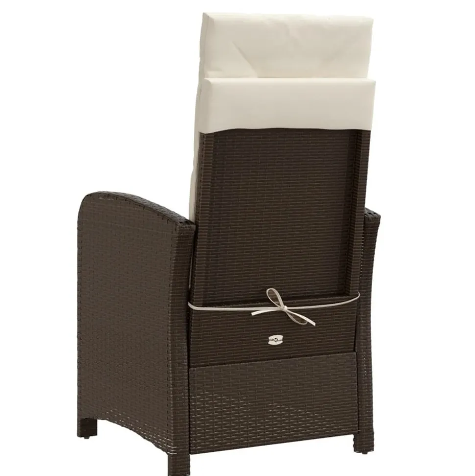 MAISON EXCLUSIVE - Chaise inclinable de jardin avec coussins marron résine tressée