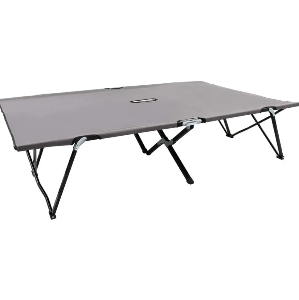 MAISON EXCLUSIVE - Chaise longue pliable 2 places gris acier