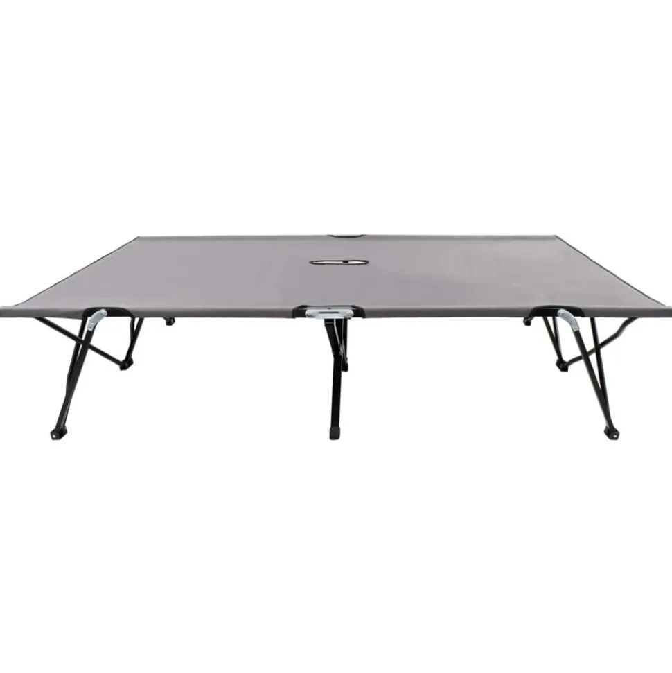MAISON EXCLUSIVE - Chaise longue pliable 2 places gris acier
