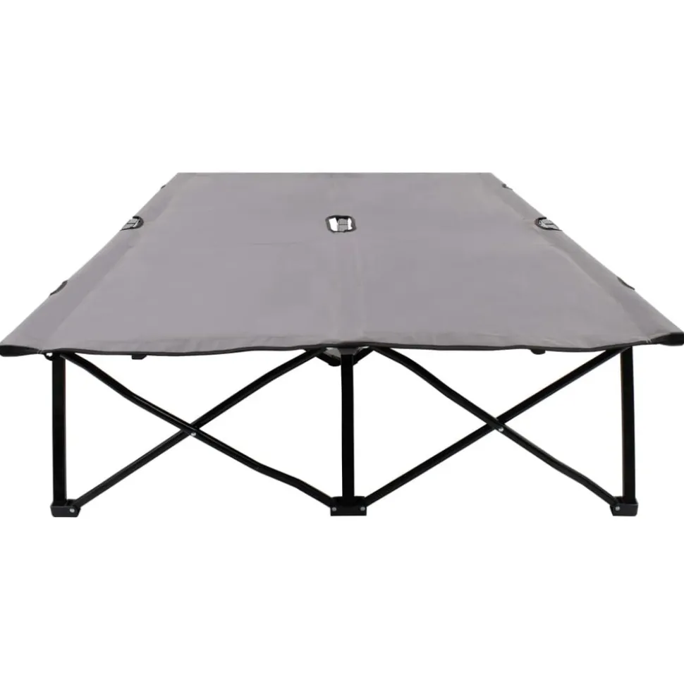 MAISON EXCLUSIVE - Chaise longue pliable 2 places gris acier
