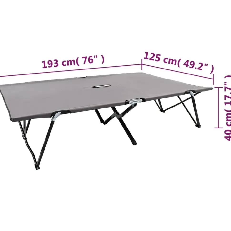 MAISON EXCLUSIVE - Chaise longue pliable 2 places gris acier