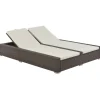 MAISON EXCLUSIVE - Chaise longue double résine tressée marron