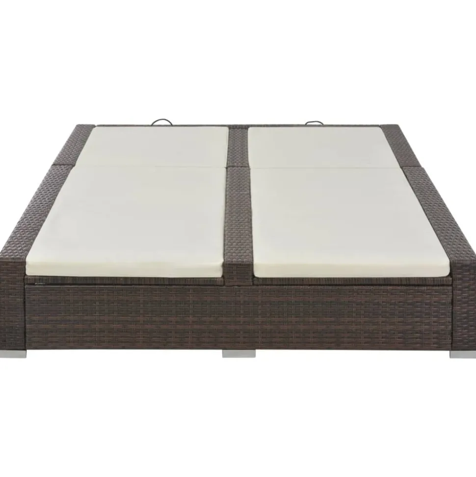 MAISON EXCLUSIVE - Chaise longue double résine tressée marron