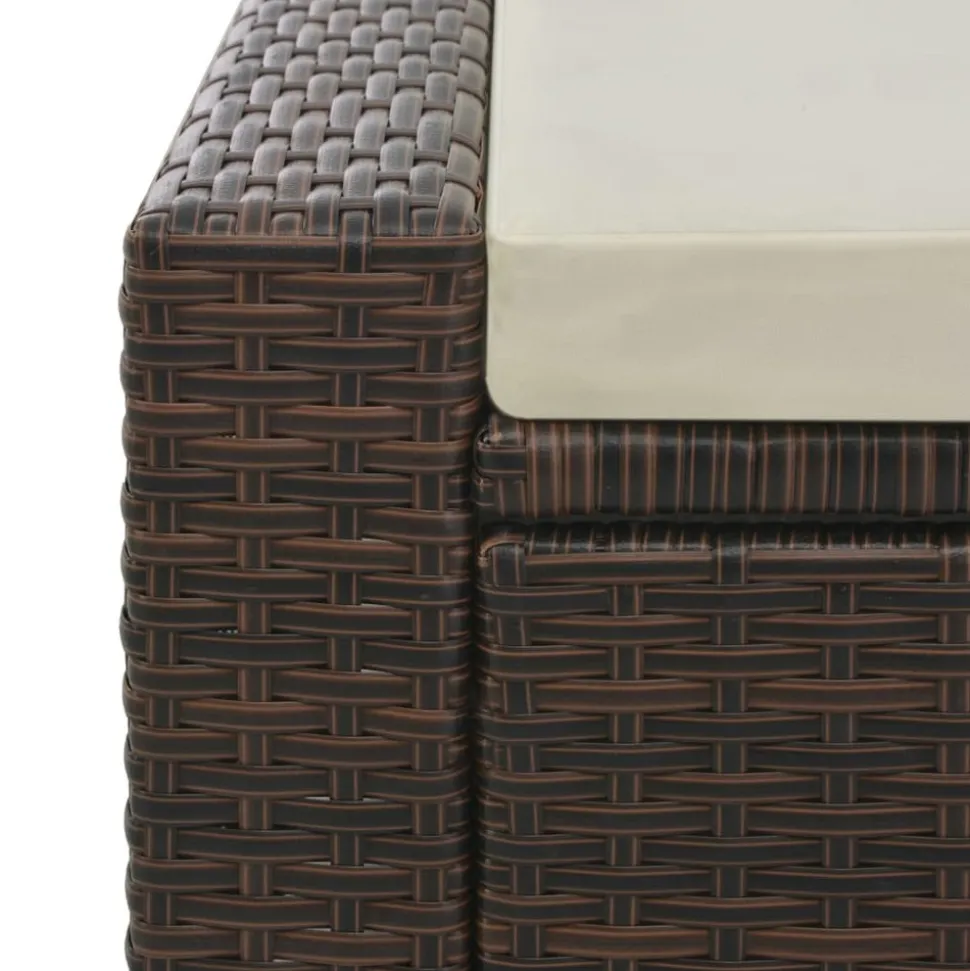 MAISON EXCLUSIVE - Chaise longue double résine tressée marron