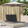 MAISON EXCLUSIVE - Chaise longue double avec coussins gris clair résine tressée