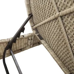 MAISON EXCLUSIVE - Chaise longue double avec coussins gris clair résine tressée