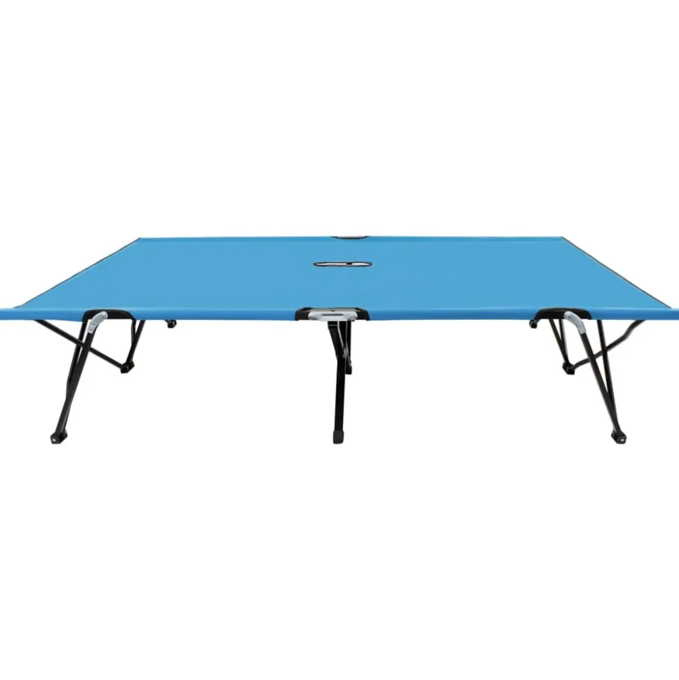 MAISON EXCLUSIVE - Chaise longue pliable 2 places bleu acier
