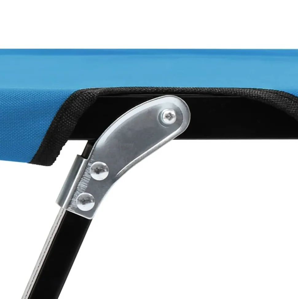 MAISON EXCLUSIVE - Chaise longue pliable 2 places bleu acier