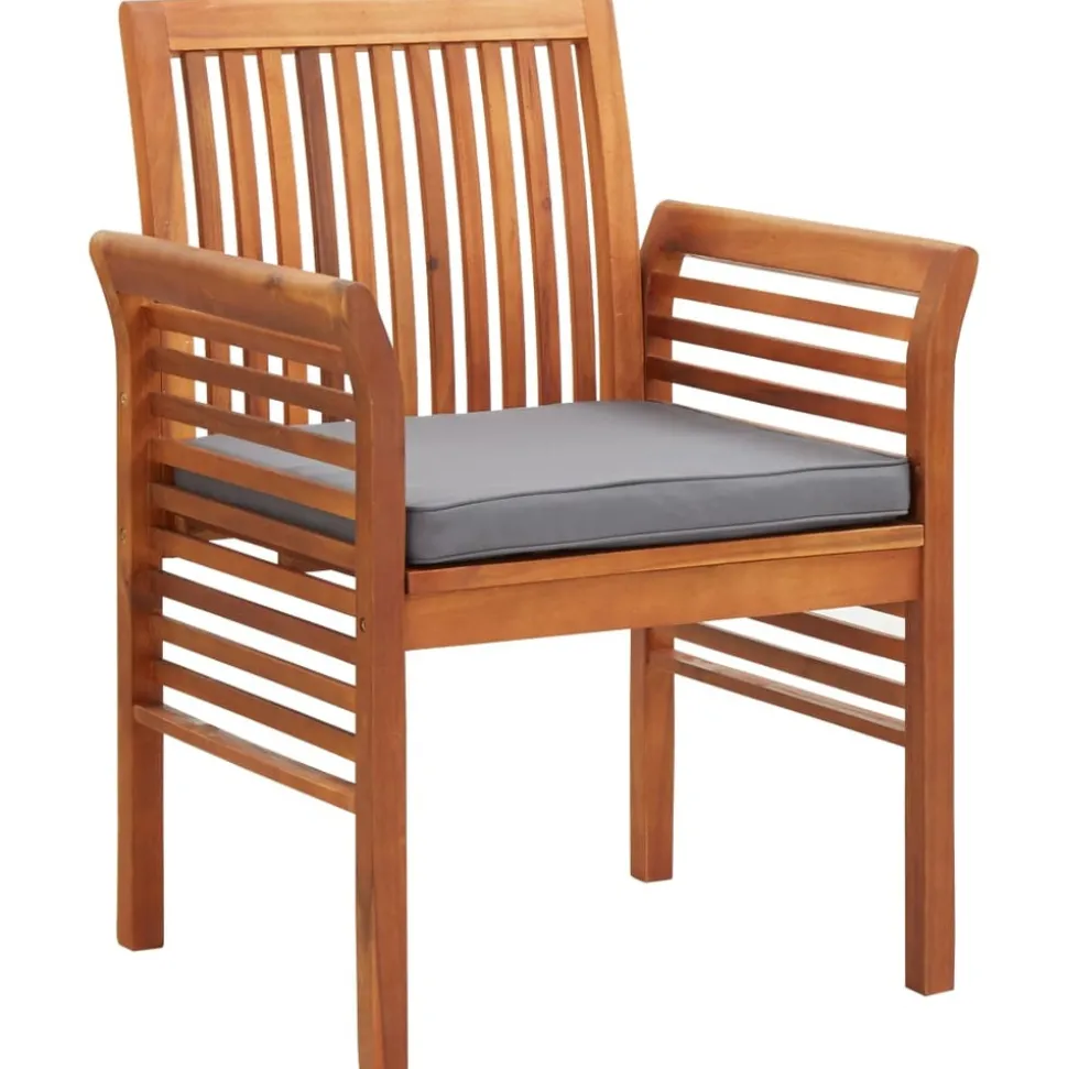MAISON EXCLUSIVE - Chaise à dîner de jardin avec coussin bois d'acacia massif