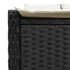 MAISON EXCLUSIVE - Chaise longue double avec coussins noir résine tressée