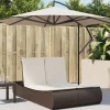 MAISON EXCLUSIVE - Chaise longue double avec coussins marron résine tressée