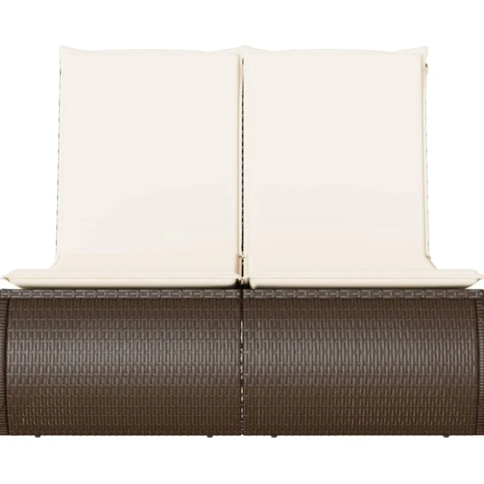 MAISON EXCLUSIVE - Chaise longue double avec coussins marron résine tressée