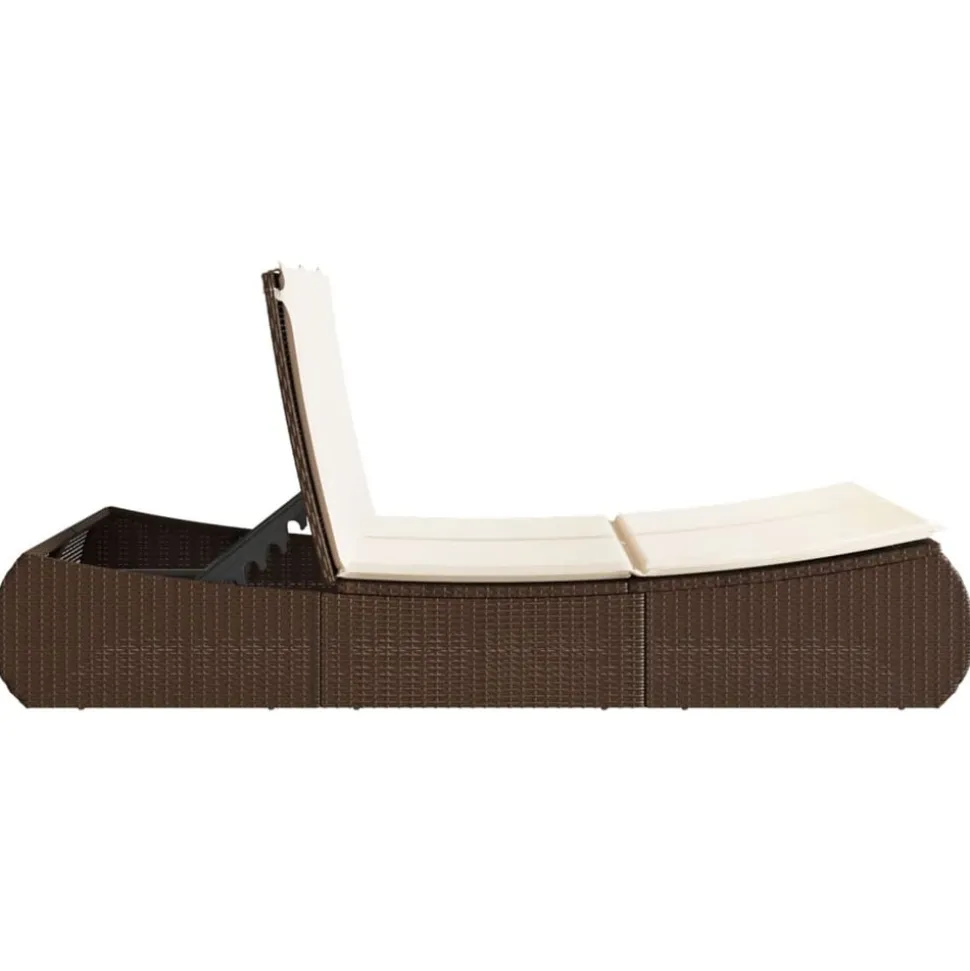 MAISON EXCLUSIVE - Chaise longue double avec coussins marron résine tressée
