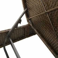 MAISON EXCLUSIVE - Chaise longue double avec coussins marron résine tressée