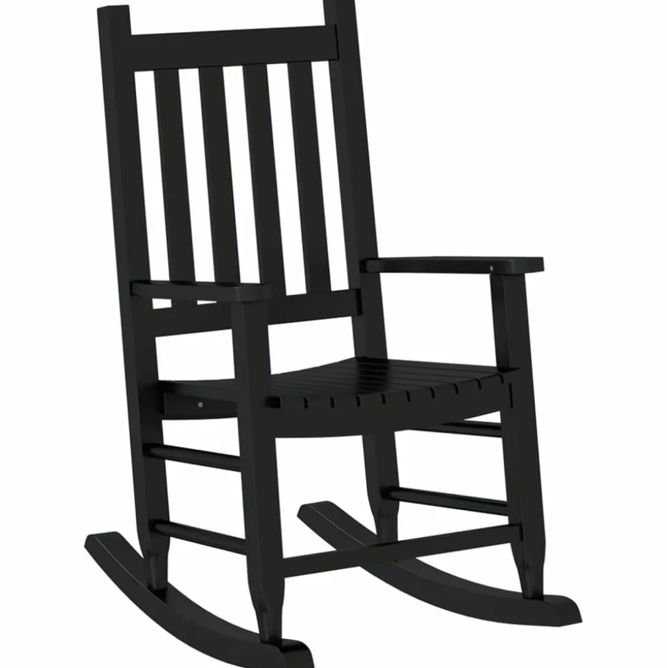 MAISON EXCLUSIVE - Chaise à bascule enfants noir bois de peuplier massif