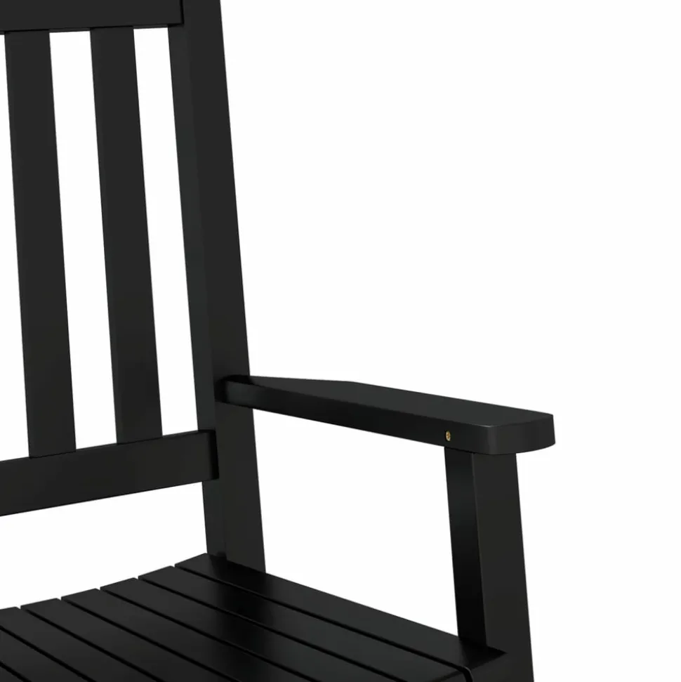 MAISON EXCLUSIVE - Chaise à bascule enfants noir bois de peuplier massif