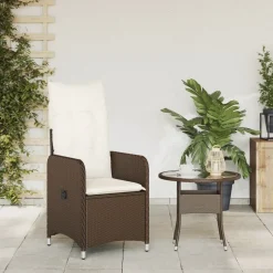 MAISON EXCLUSIVE - Chaise inclinable de jardin avec coussins marron résine tressée