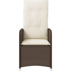 MAISON EXCLUSIVE - Chaise inclinable de jardin avec coussins marron résine tressée