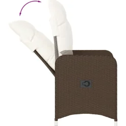 MAISON EXCLUSIVE - Chaise inclinable de jardin avec coussins marron résine tressée