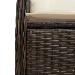MAISON EXCLUSIVE - Chaise inclinable de jardin avec coussins marron résine tressée